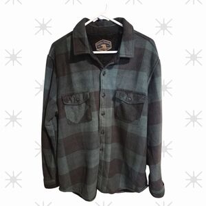 Men's Plaid Shirt Jacket - Black and Gray